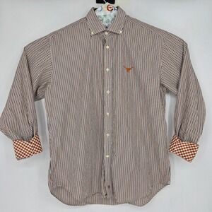 Texas Longhorns Shirt Mens Large Thomas Dean Collegiate Striped Long Sleeve